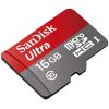 Карта памяти SDMicro (TransFlash) 16Gb Sandisk Ultra (SDSDQUIN-016G-G4), UHS-I, class 10, SD адаптер, Rtl